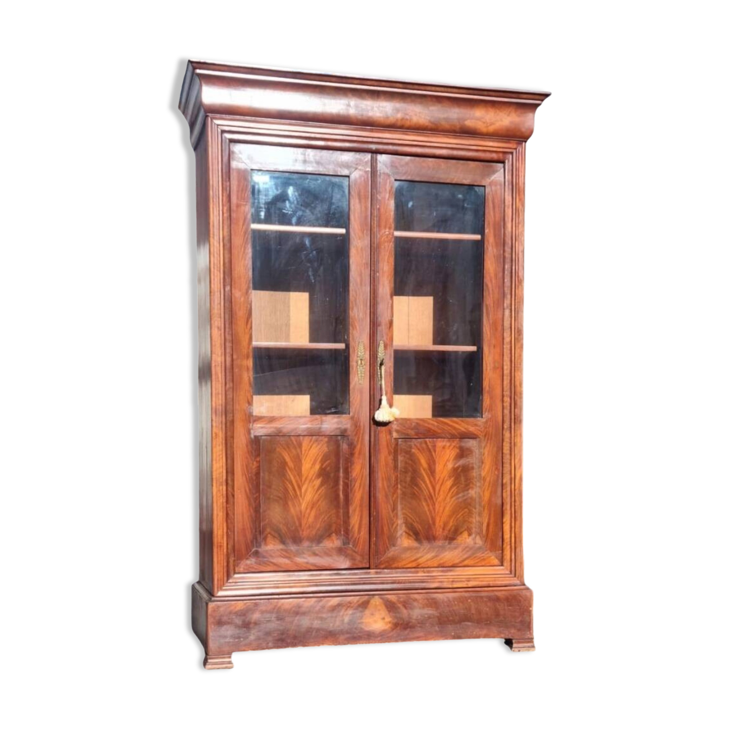 Louis Philippe Style Mahogany Display Cabinet from the 19th Century
