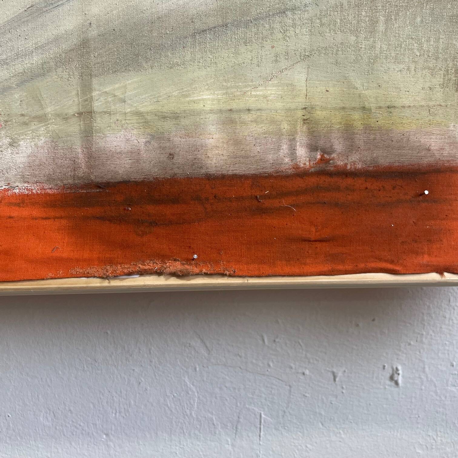 Large Acrylic Painting on Jute, 150 x 250 cm, unframed, ca 1980s