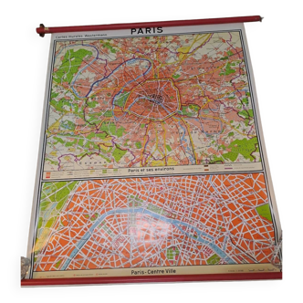 Vintage school poster: the Paris map ed. westermann (germany)