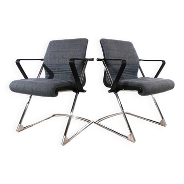 Ensemble de 2 chaises de conférence/salle à manger Drabert Z du professeur Hans Ullrich Bitsch
