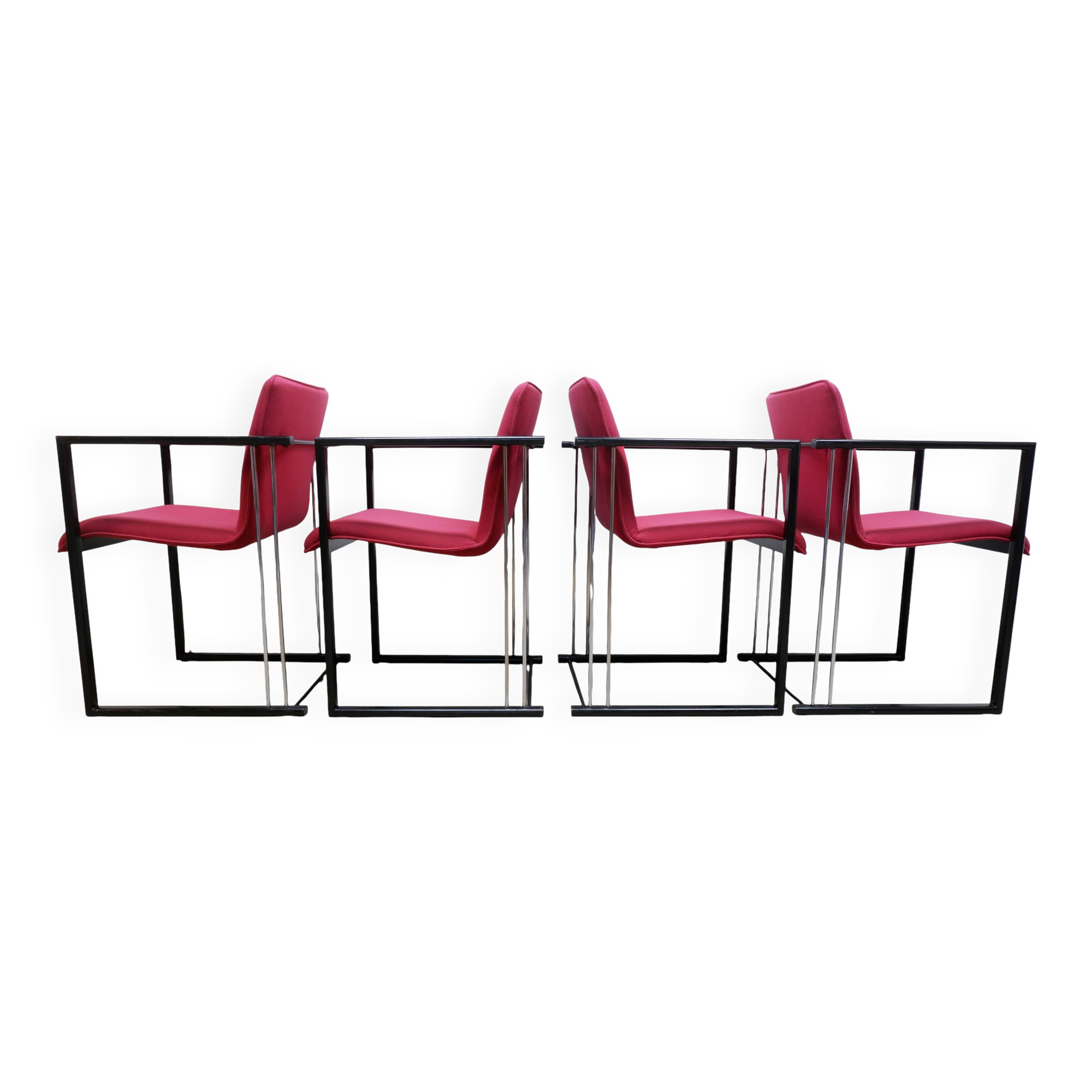 Set of 4 vintage dining chairs, 1980s