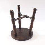 Turned wood tripod stool