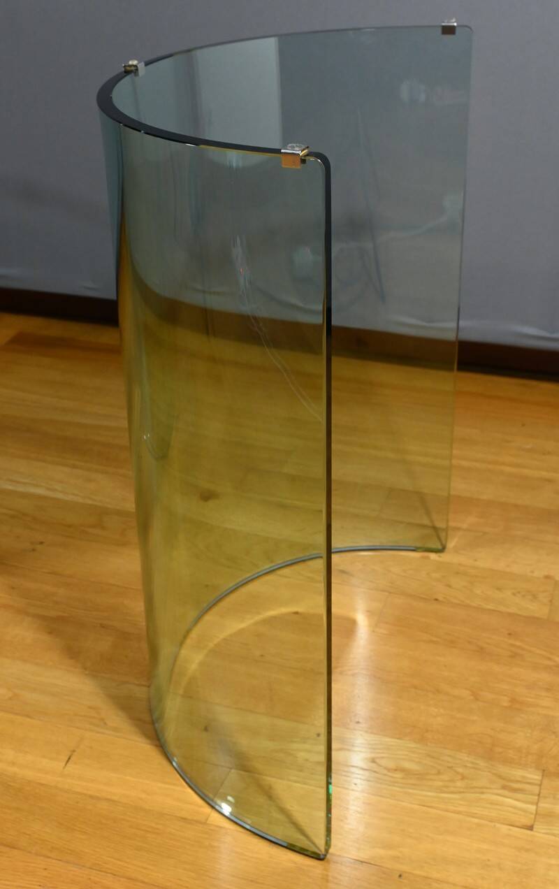 Oval Glass Table, attributed to Fiam, Italy – 1980