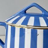 Fox trott sugar bowl from sarreguemines, 1930s, vintage art deco earthenware