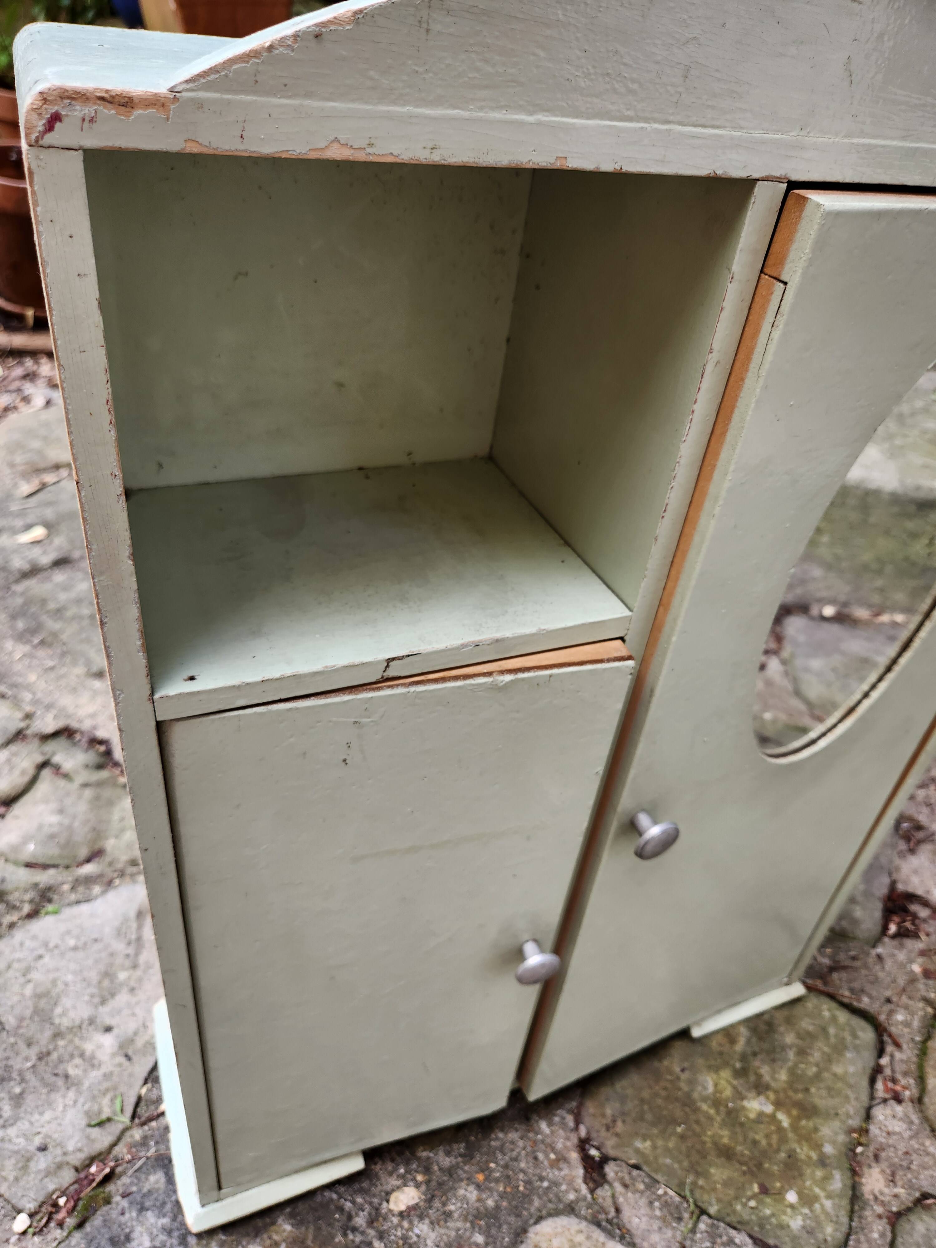 Doll wardrobe or vintage bathroom furniture