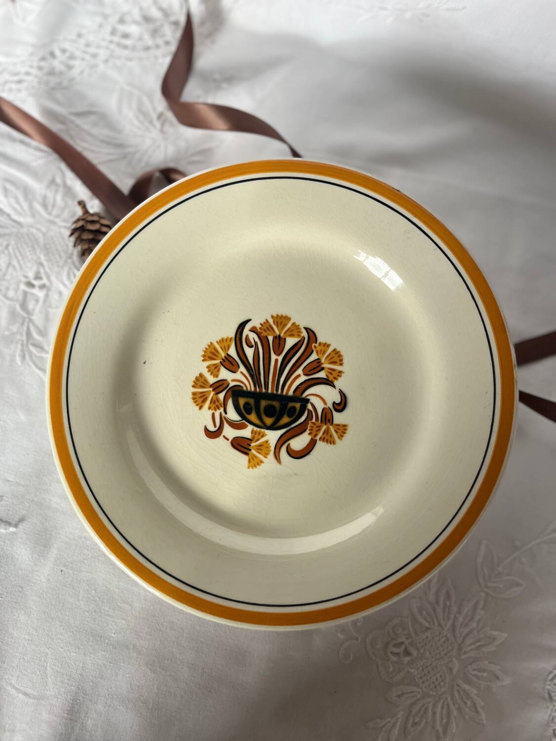 2 Creil and Montereau compote dishes