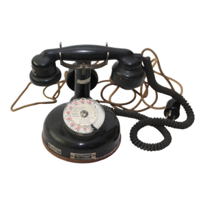Téléphone noir vintage bakélite