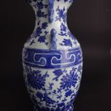 Chinese baluster vase white blue