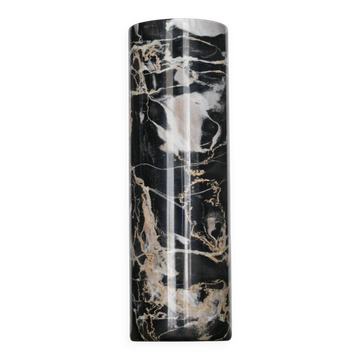 Black and gold Portoro marble vase by Angelo Mangiarotti for Skipper, 1970s.