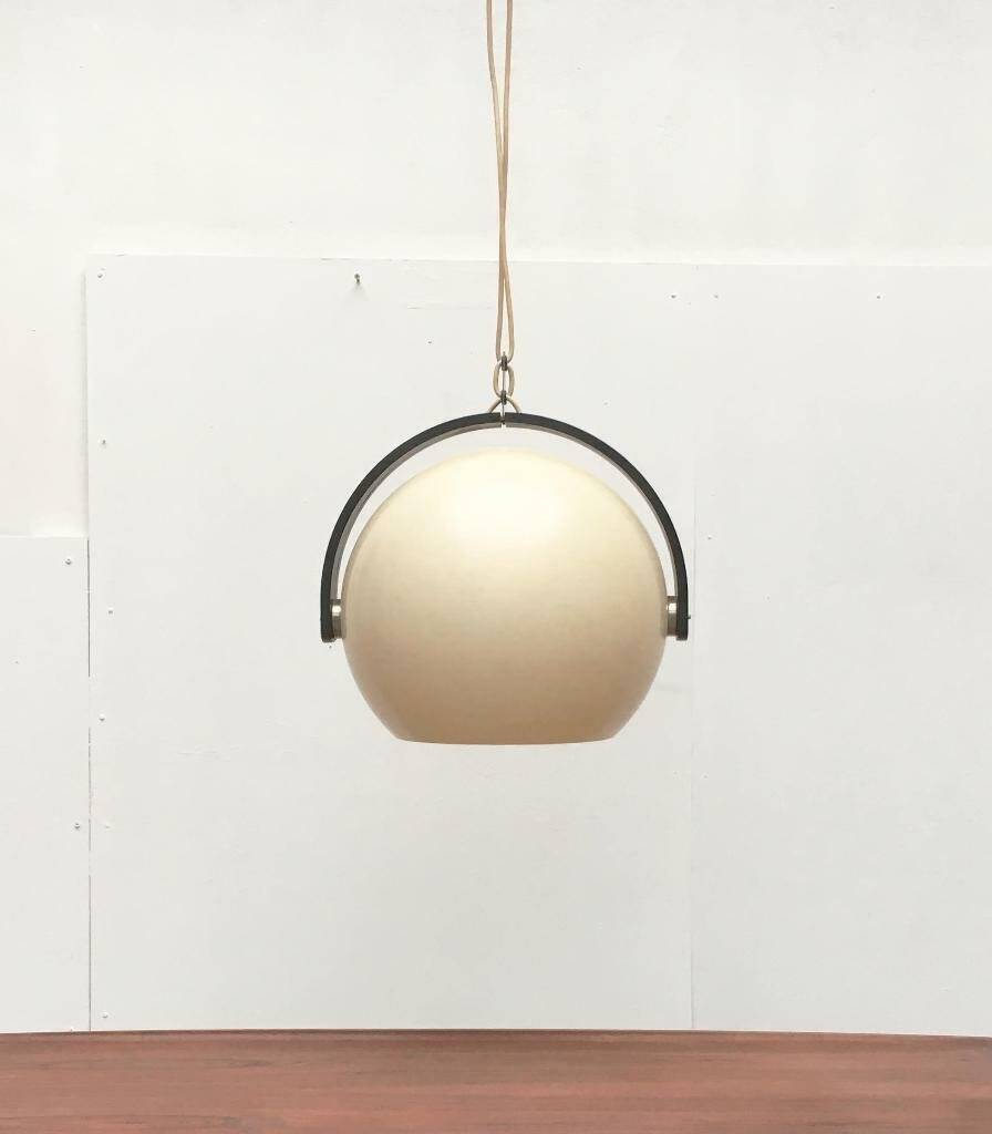 Mid-Century Swiss Space Age Plastic & Plywood Pendant Lamp from Temde, 1960s