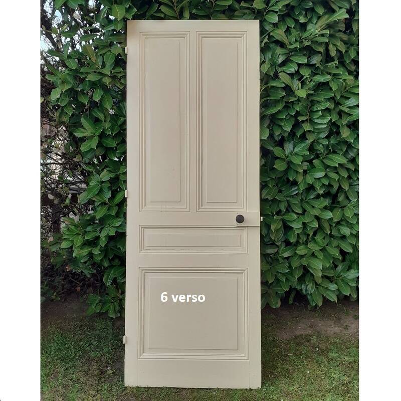 Series of 9 old communication doors, solid wood, both solid and glazed.