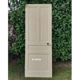 Series of 9 old communication doors, solid wood, both solid and glazed.