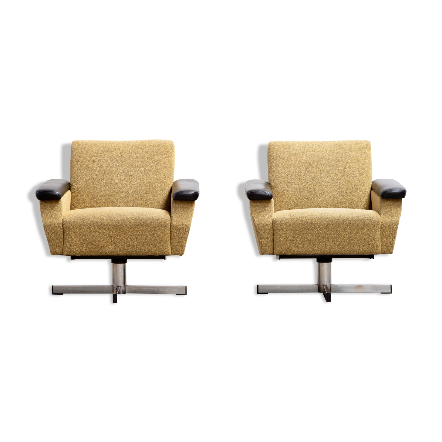 Paire de fauteuils vintage en Laine 1960