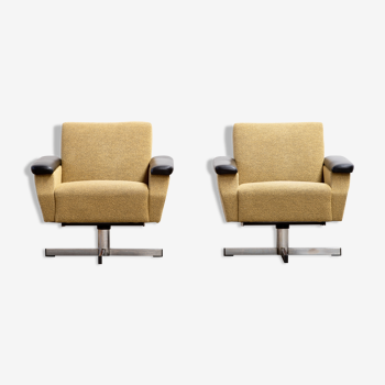 Pair of vintage armchairs in 1960 wool