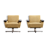 Pair of vintage armchairs in 1960 wool