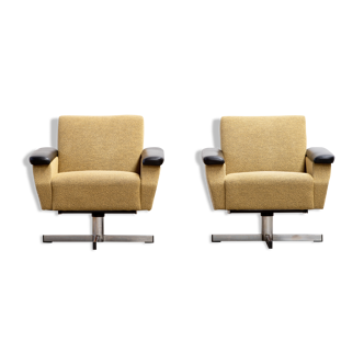 Pair of vintage armchairs in 1960 wool