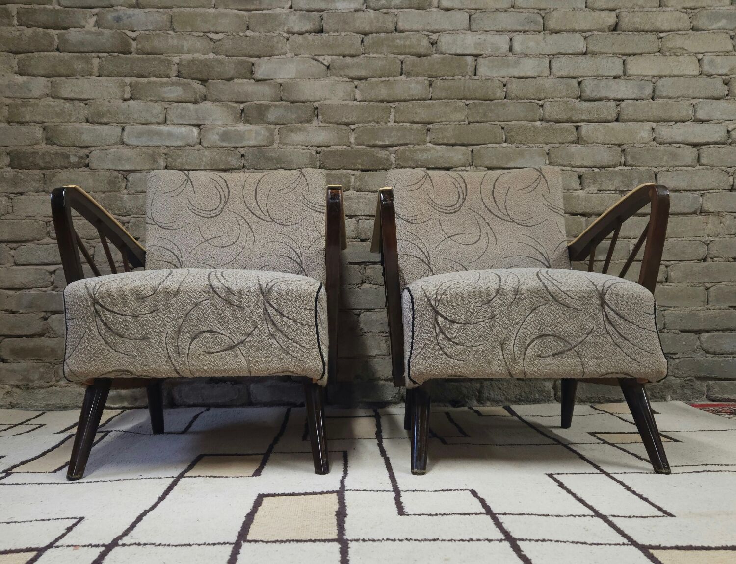 Paire de fauteuils année 50 vintage 