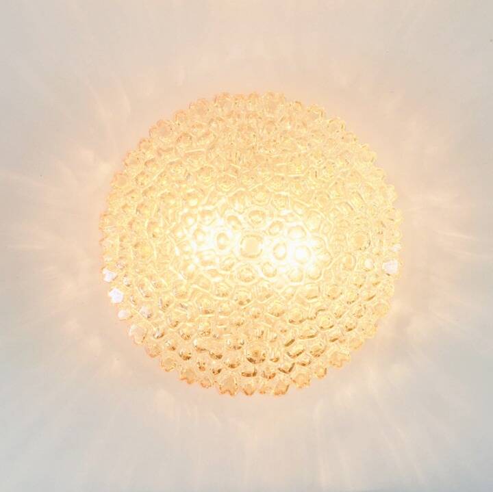 Mid-Century Amber Bubble Glass Ceiling Light by H.Tynell for Limburg, 1960s