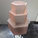 Vintage Skyscraper ceiling light, pink glass table lamp, Bauhaus Art.