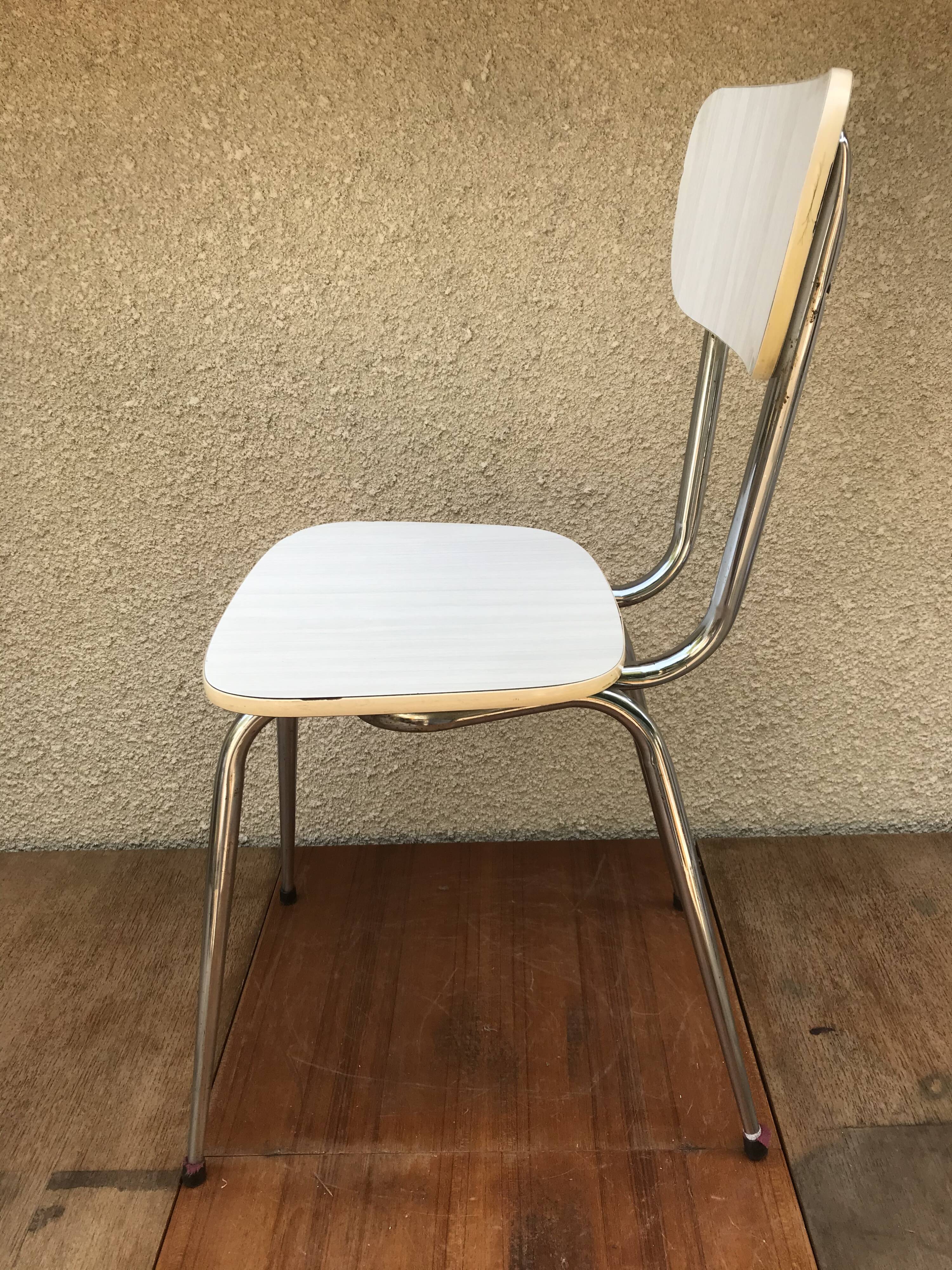 Former formica white kitchen chair