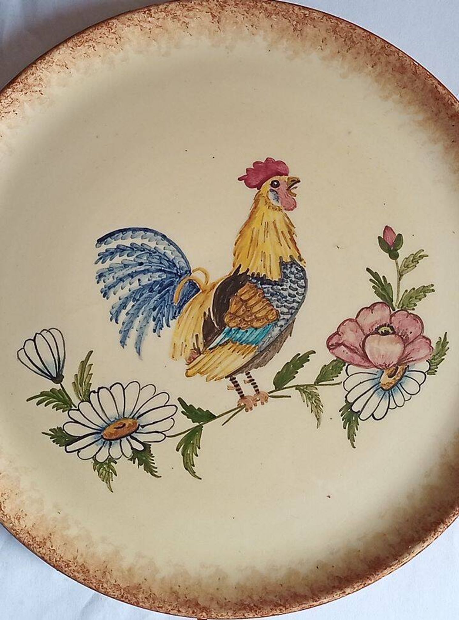 Biot ceramic - plate signed l'aiguiere - L. Gruson - hand painted - 25cm