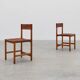 Pair of wood and leather Spanish chairs by Jordi Vilanova, ca. 1960