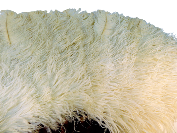 Large EVENTAIL in ostrich feather and scaled frame, nineteenth