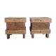 Curved stained birch bedside tables, Art Deco, Finland, 1930s