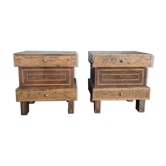 Tables de chevet en bouleau courbé teinté, Art déco, Finlande, années 1930