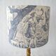 Abat-jour toile de Jouy bleu