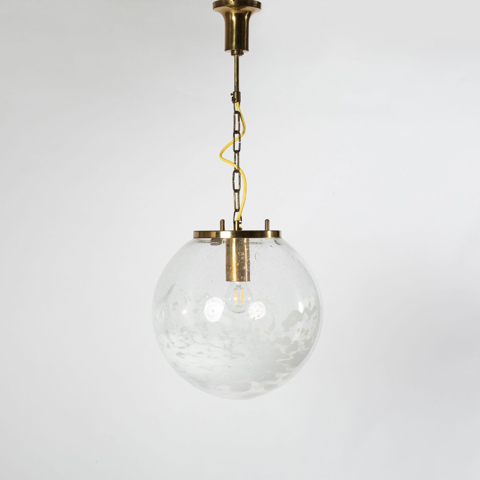 Art-glass ball chandelier by Kamenicky Senov, Czechoslovakia, 1970s
