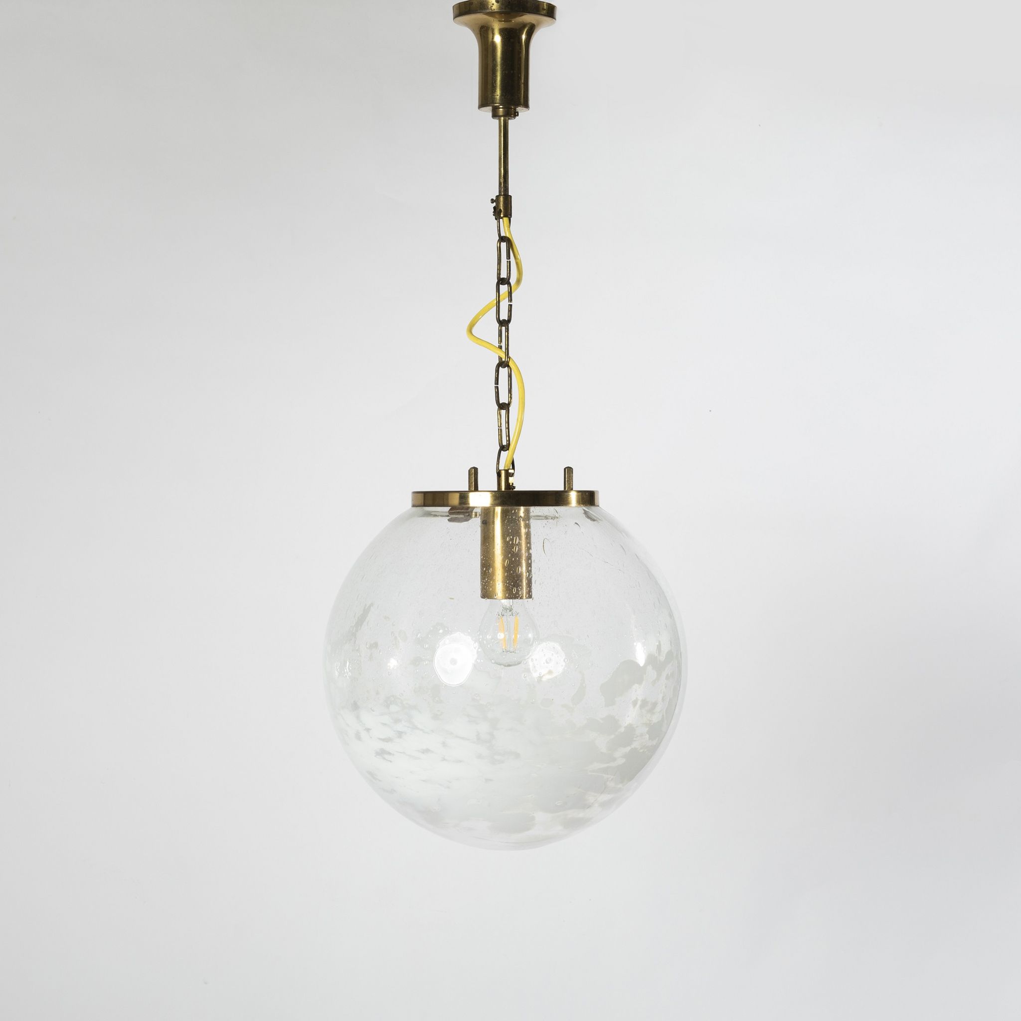 Art-glass ball chandelier by Kamenicky Senov, Czechoslovakia, 1970s