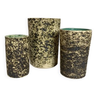 Trio de vases céramique année 70