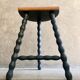 Vintage turned wooden tripod stool