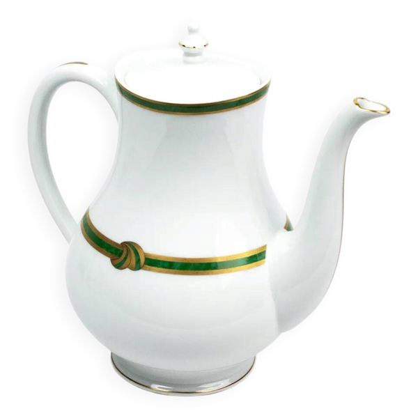 Christofle Paris – Théière en porcelaine modèle Ruban Vert