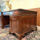 English Chesterfield desk with green leather