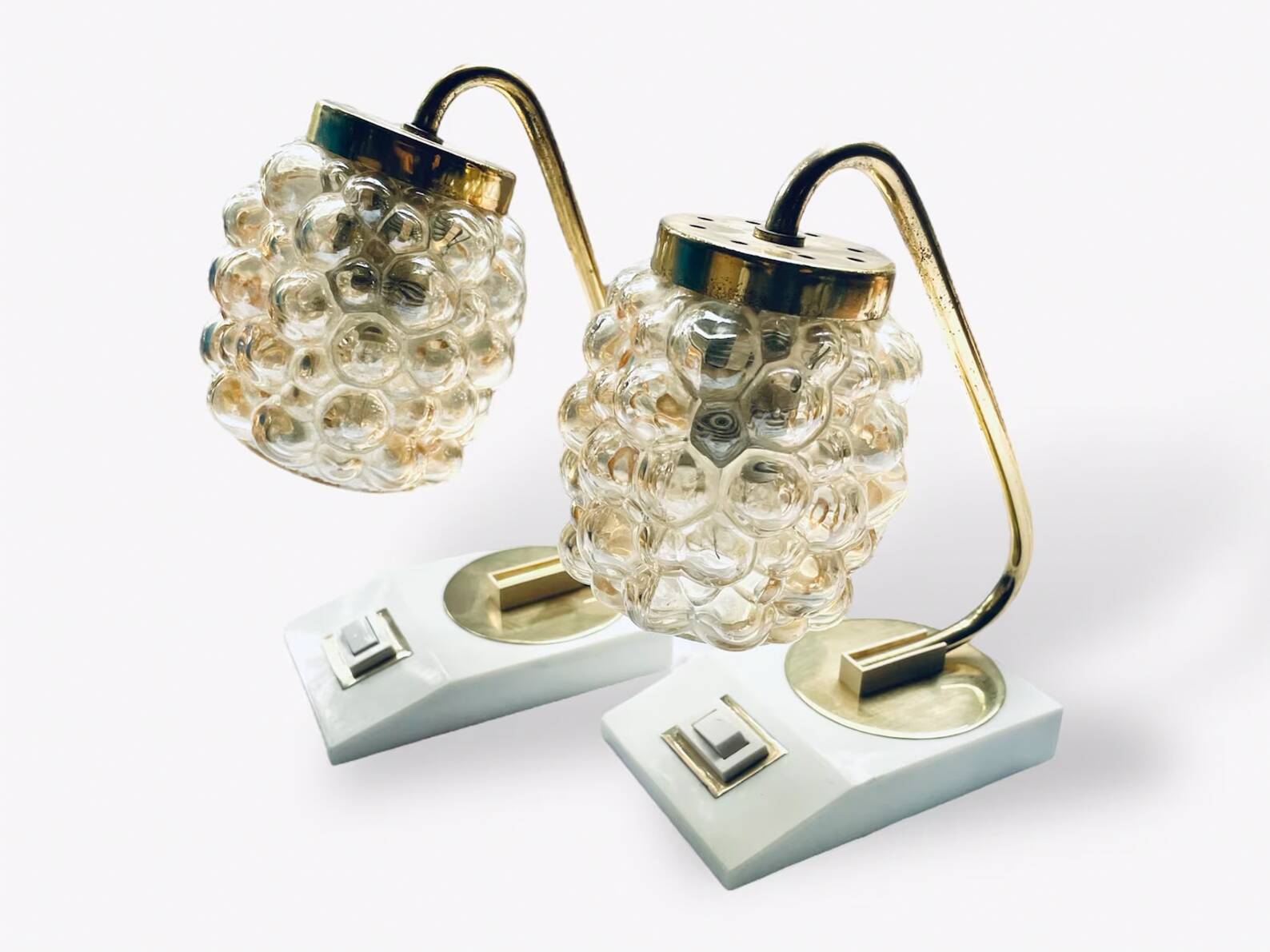 70s bubble glas lamp set
