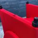 Red foam and fabric armchair banquette by Sitland, 1970.