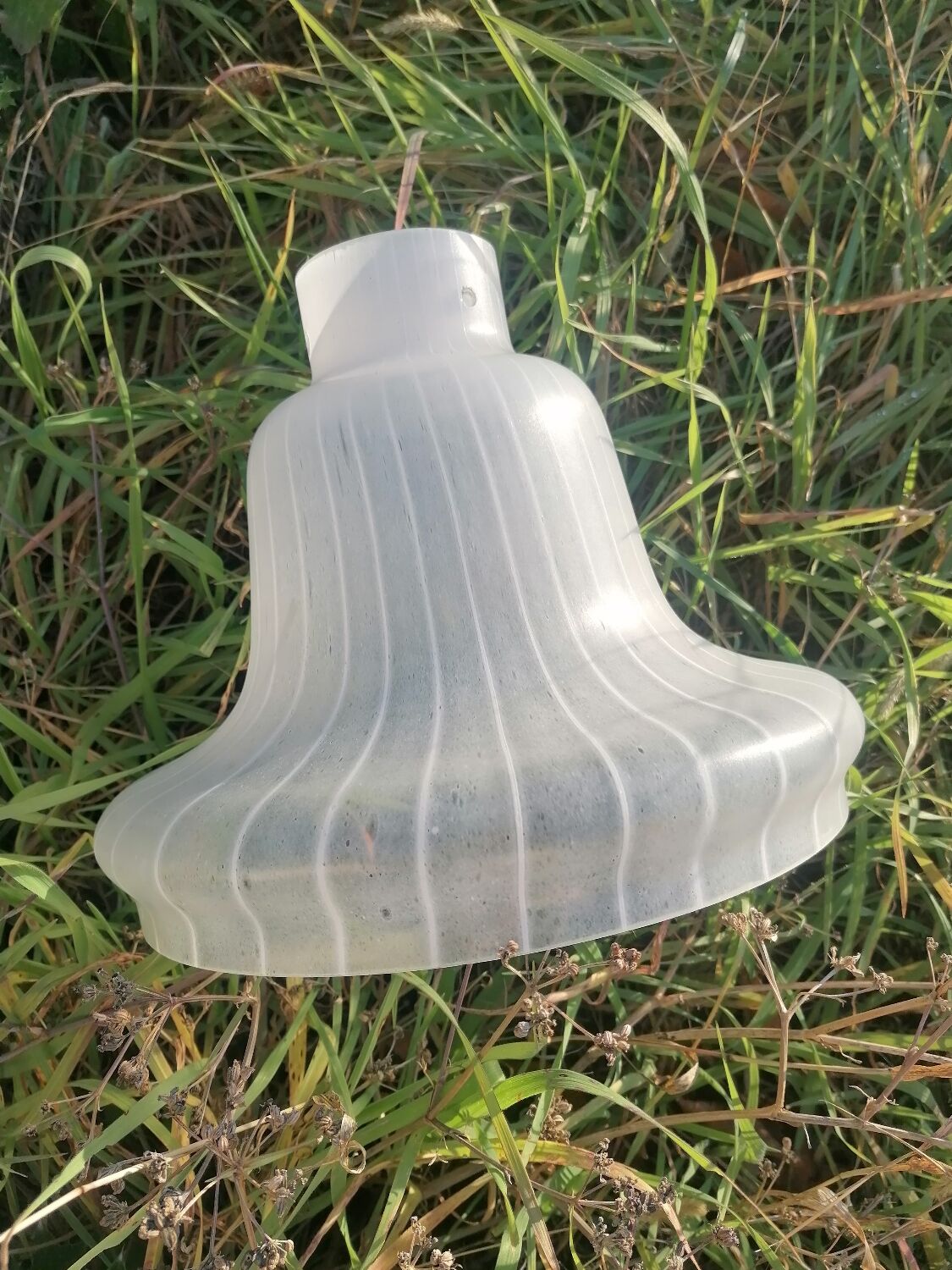 White striped glass pendant lampshade