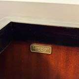 Italian Art Deco Bar Table in Mahogany and Ebonized Inlays, 1980s