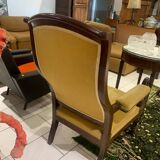 Antique armchair, Voltaire, styled swan neck restoration