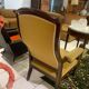 Ancien fauteuil, Voltaire, col-de-cygne stylé restauration