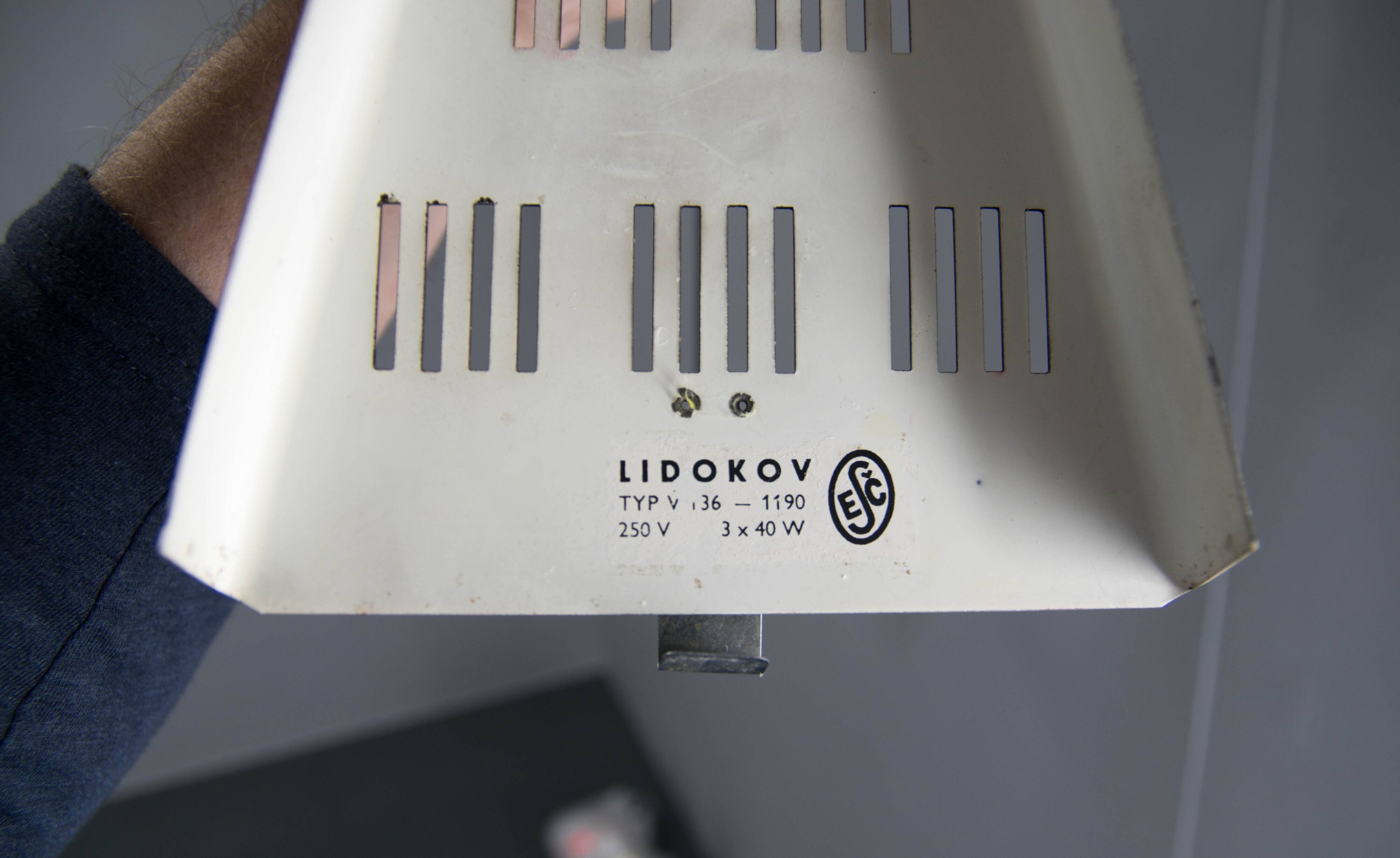 Mid-Century Plastic and Metal Chandelier by Lidokov, Czechoslovakia, 1970s