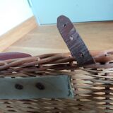 Malle panier à pique-nique anglais en rotin osier