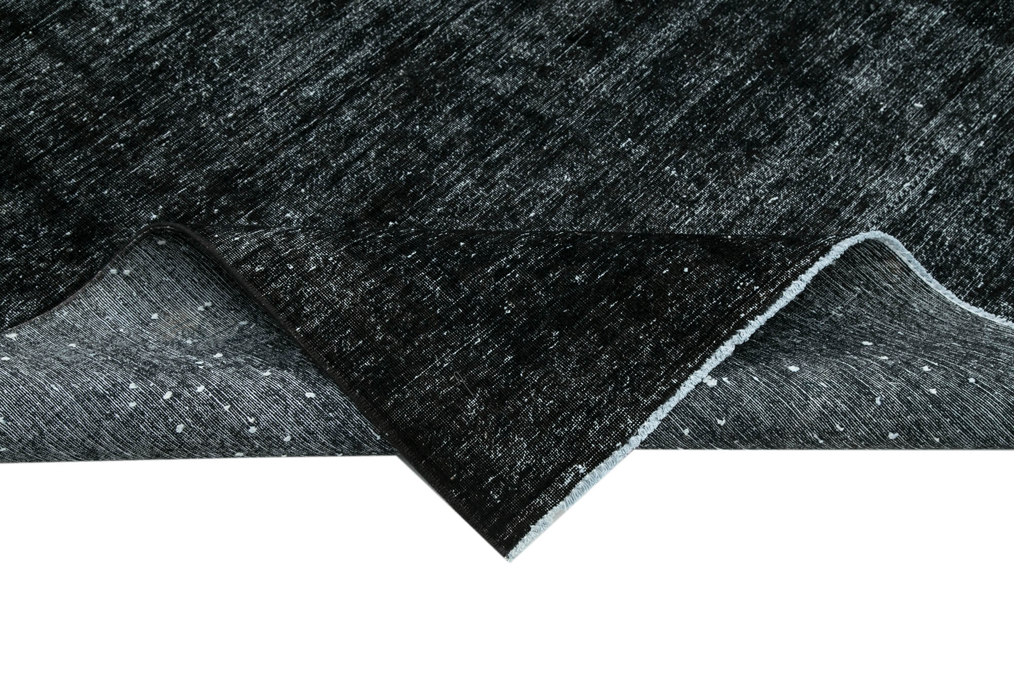 Hand-knotted oriental overdyed 290 cm x 405 cm black wool carpet