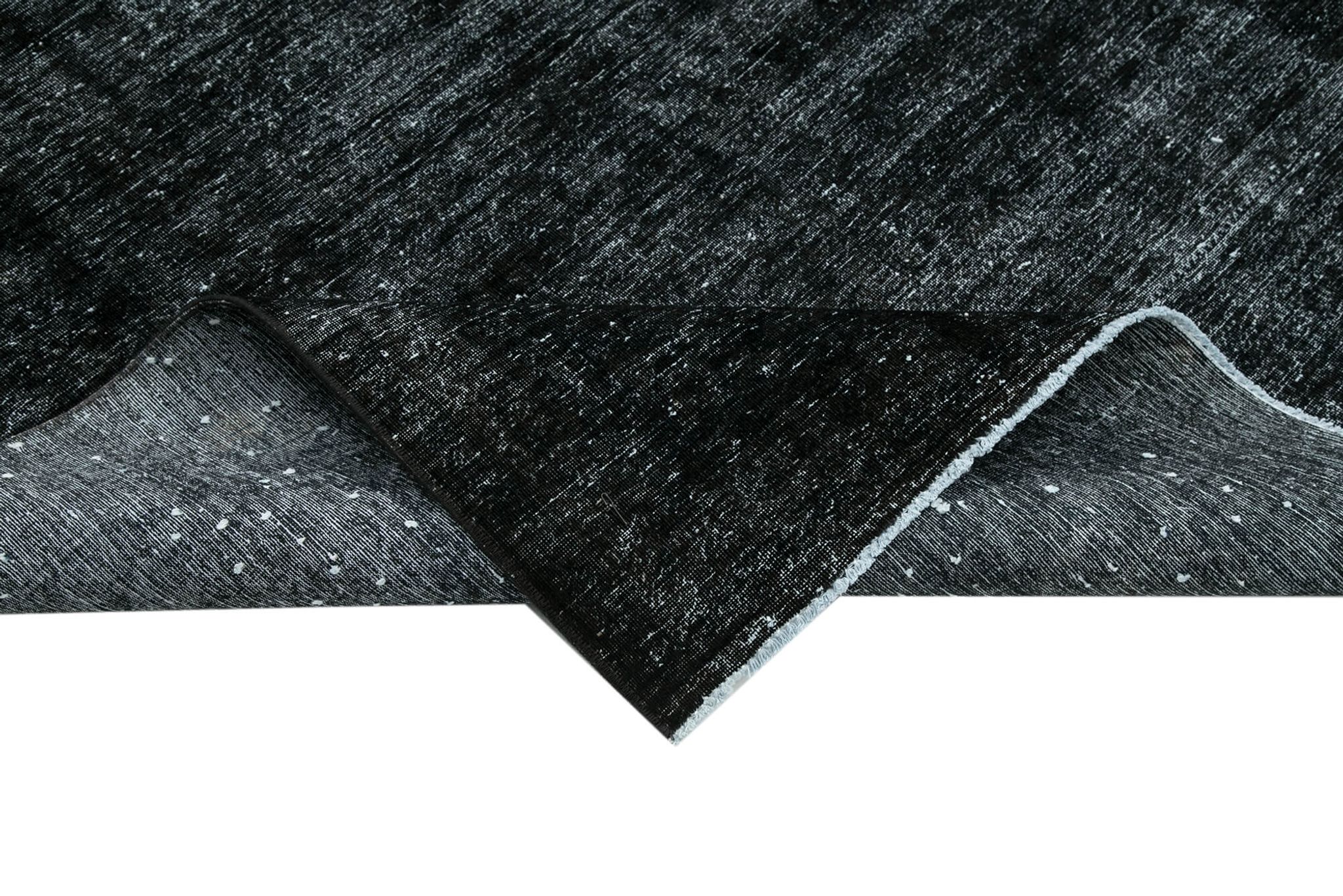 Hand-knotted oriental overdyed 290 cm x 405 cm black wool carpet