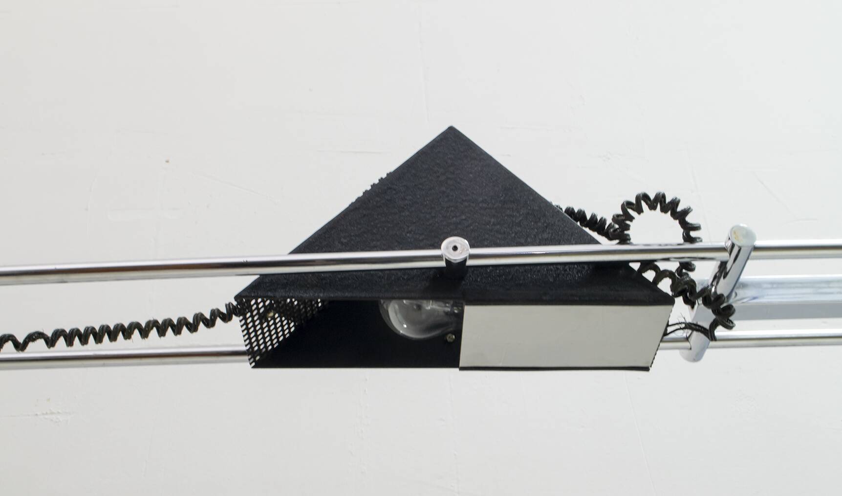 Mid-Century Modern Italian Steel and Travertine Floor Lamp, 1970s