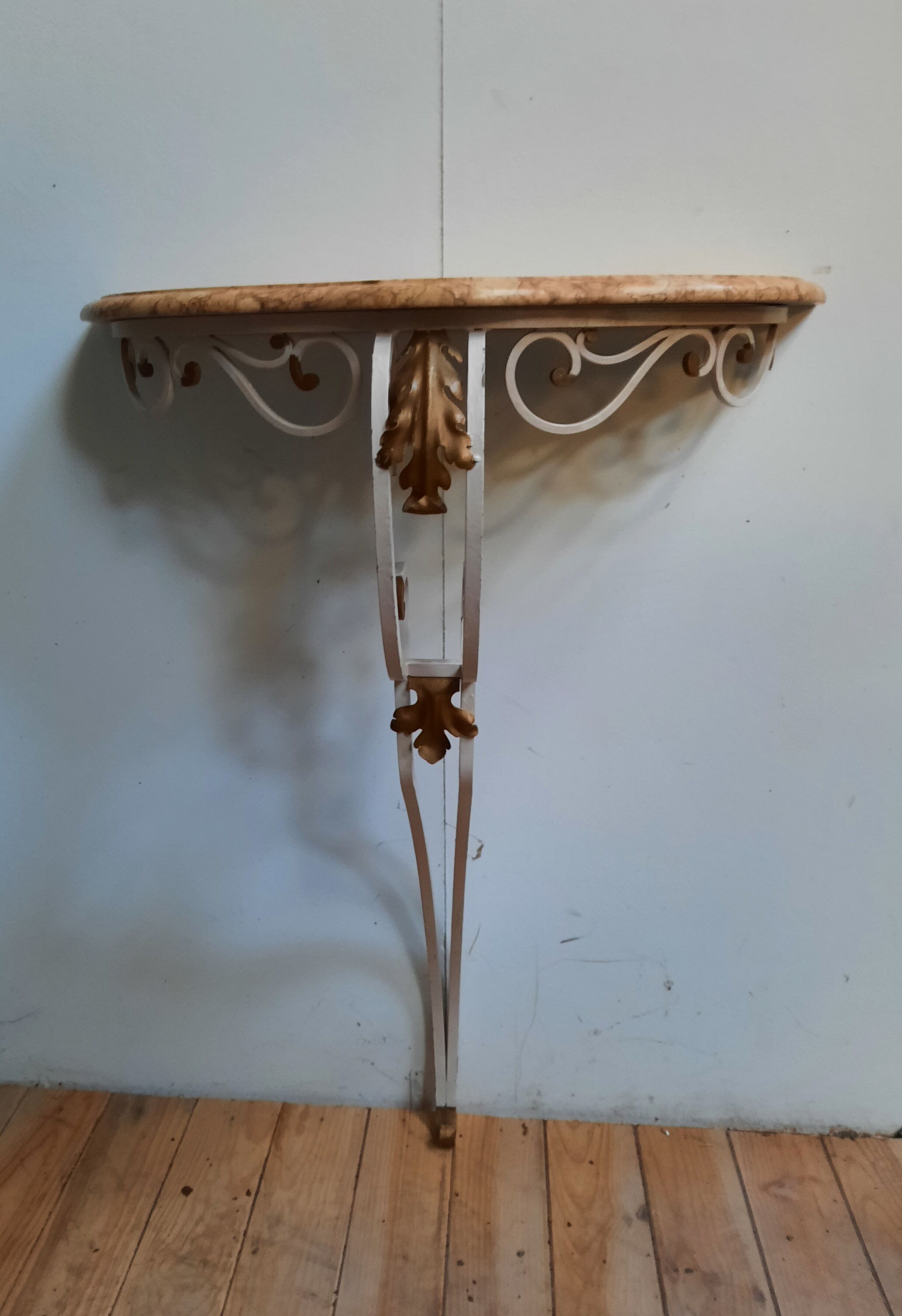 Steel and marble console