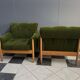 Set of 2 green relax chairs 1960s