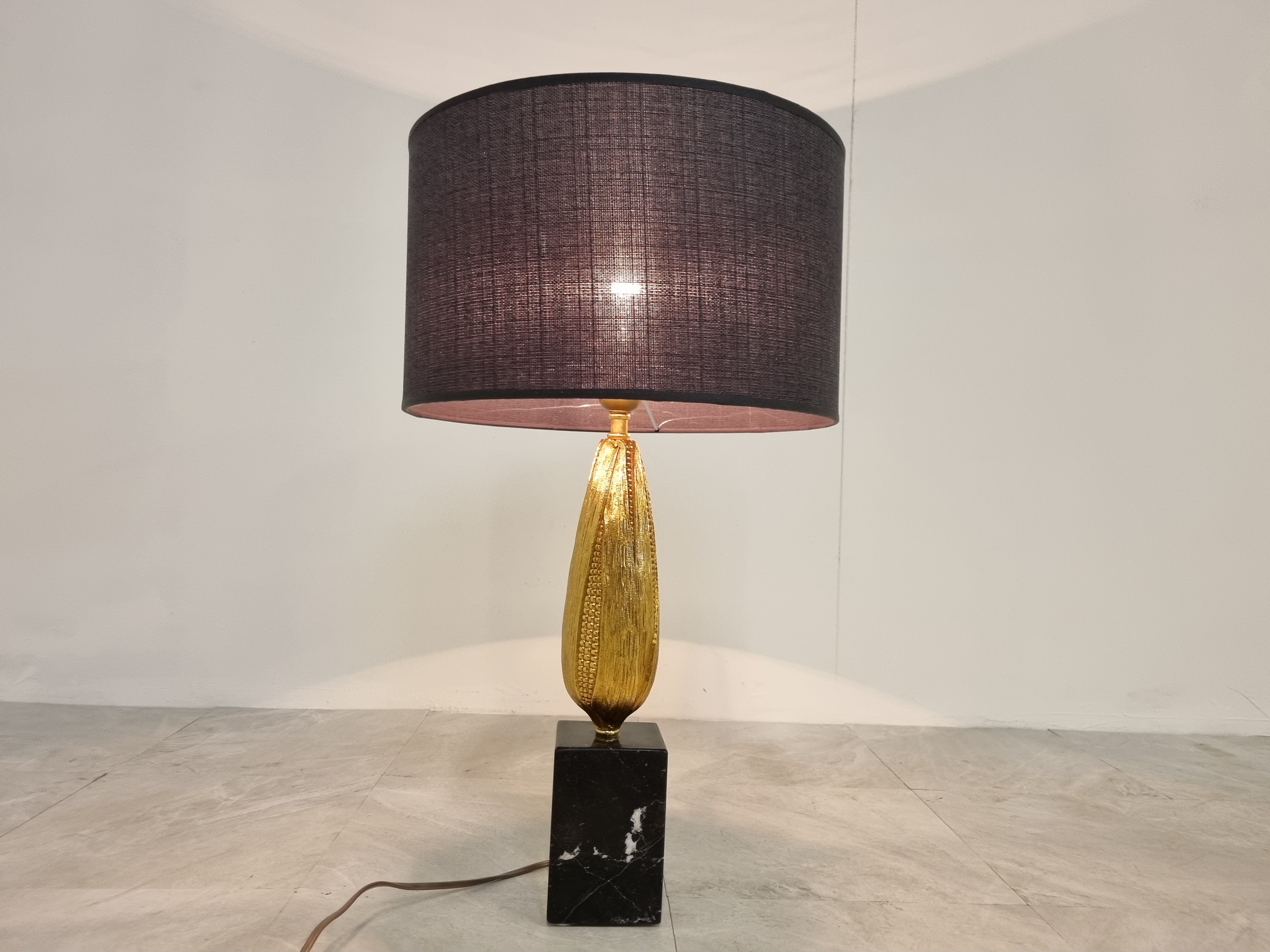 Lampe de table vintage français maïs années 1970